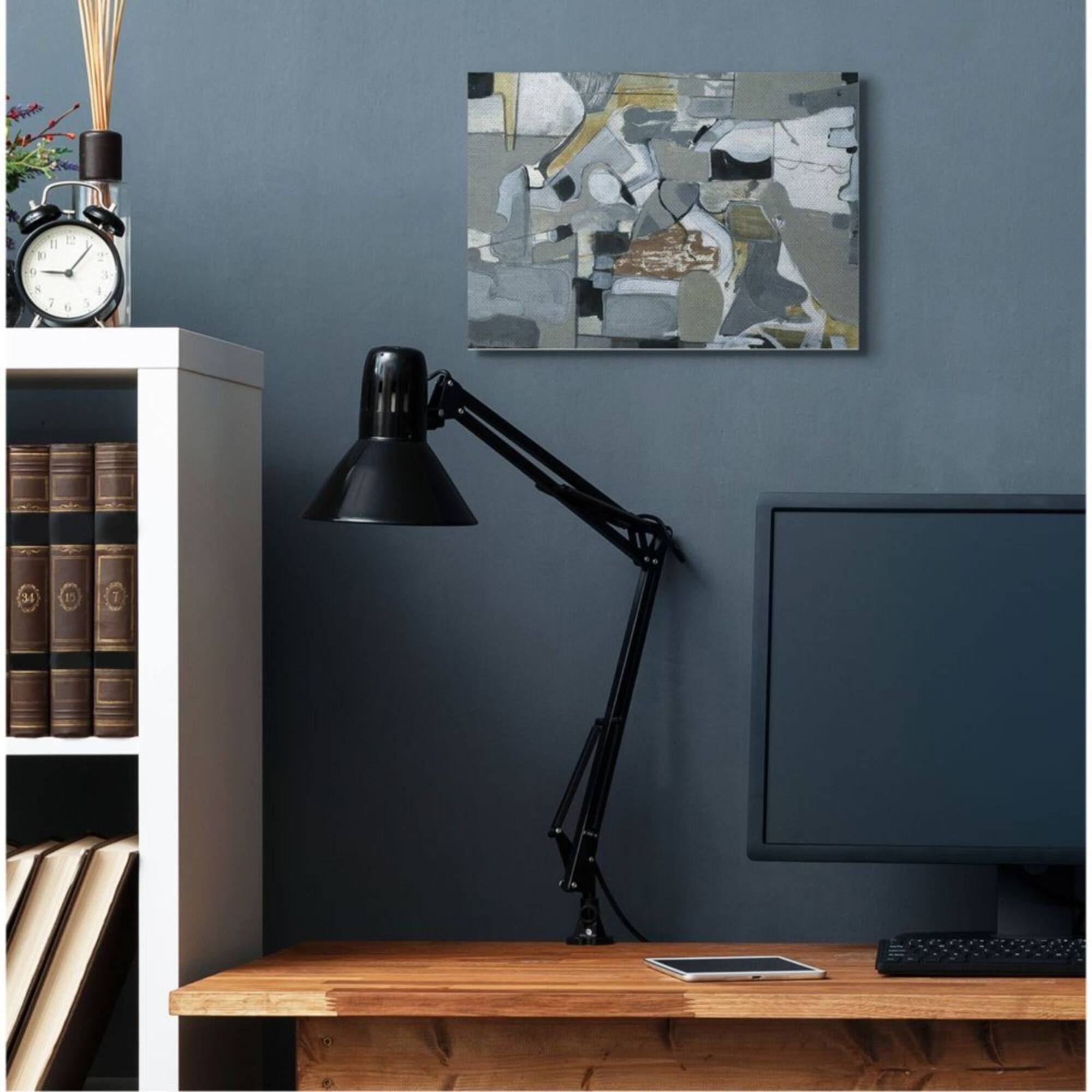 Stupell Industries Gray & Brown Abstract Shapes Canvas Wall Art